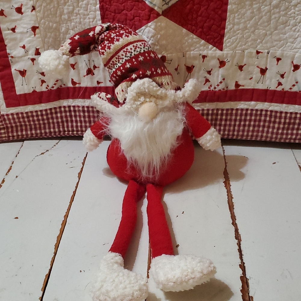 Red and White Holiday Gnome Santa